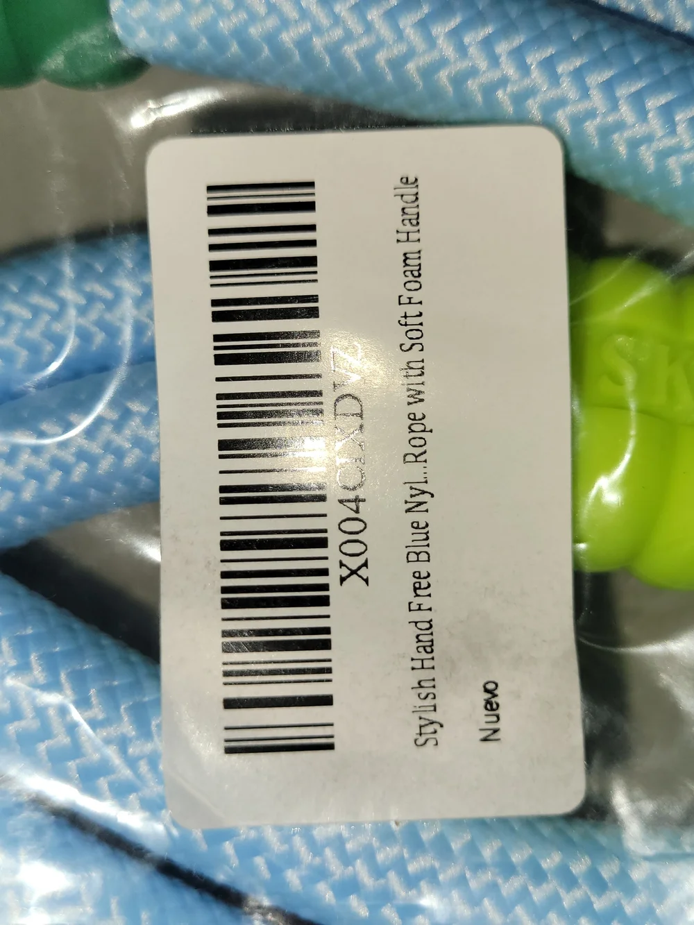 Light Blue Dog Leash with Bright Lime Green Chew Guard
